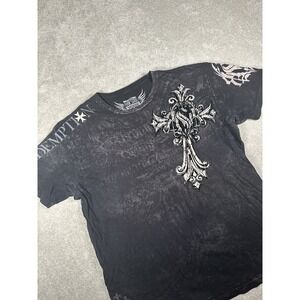 Raw State Redemption Tee Shirt Vintage Size XL Black Y2K Grunge Cyber 2000 Style